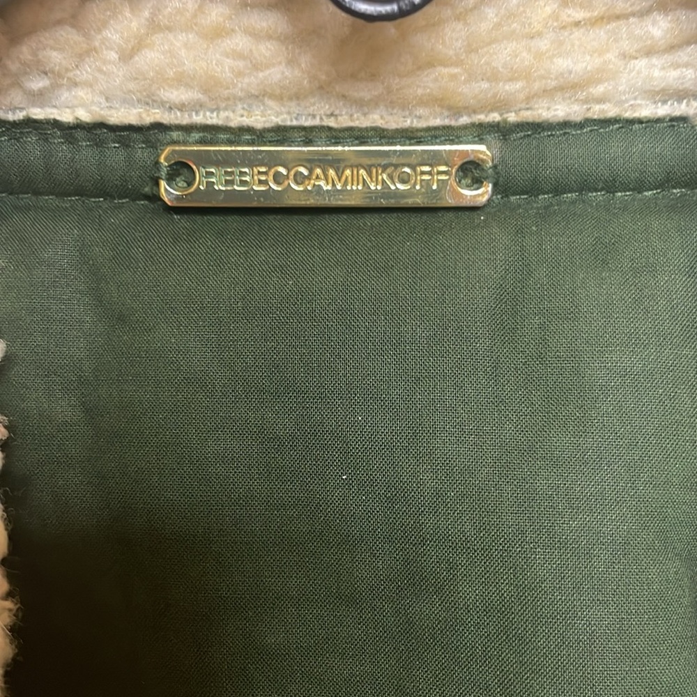 Rebecca Minkoff Sherpa Green Quinn Bomber Jacket NWOT - Picture 6 of 11